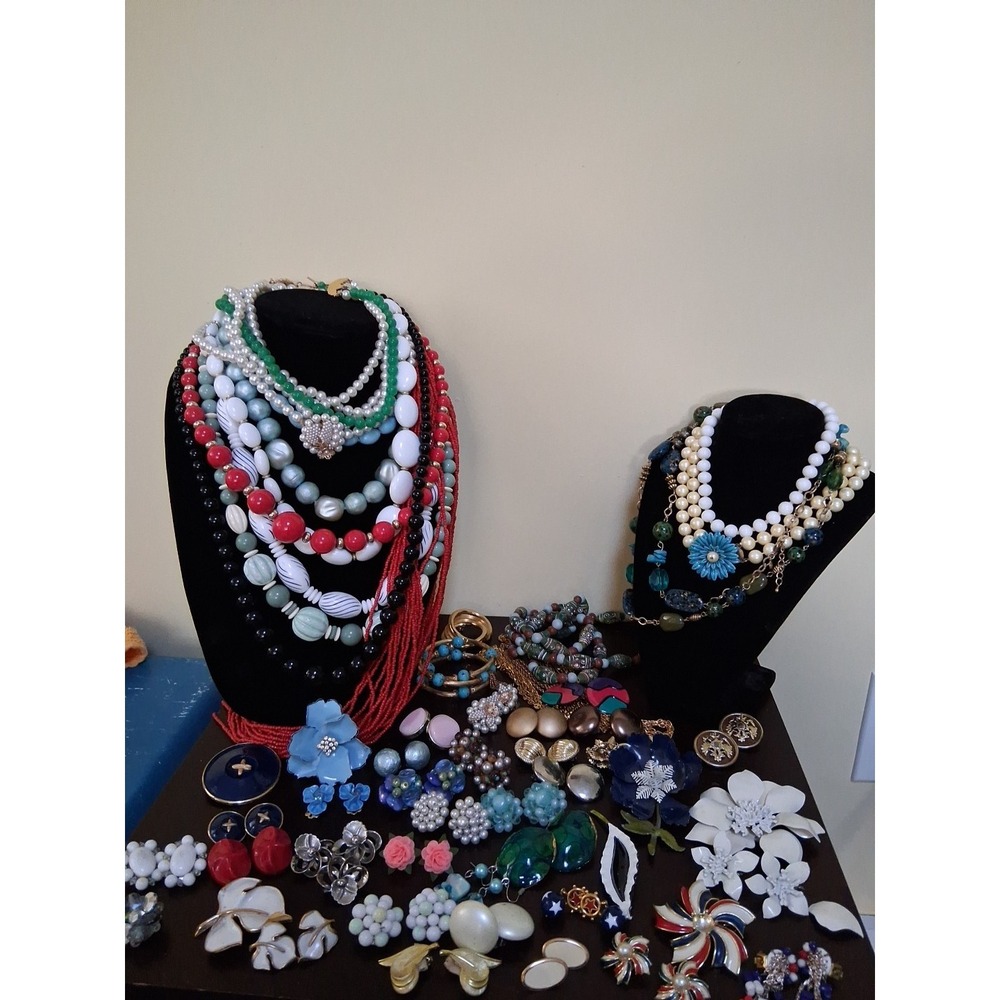 Vintage Lot Of 50 +signed Jewelry.  Most Wearable. Read.